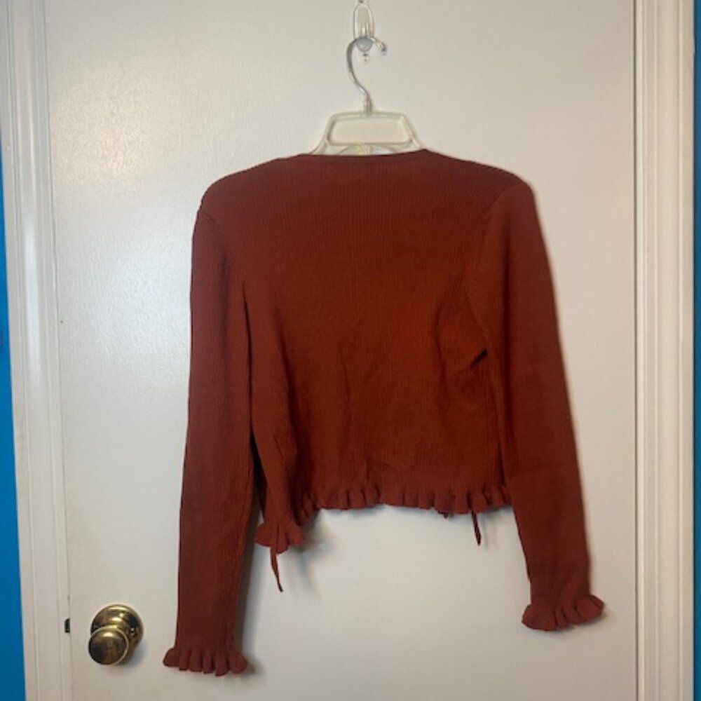 Romwe Rust crop sweater with bow - Picture 9 of 9